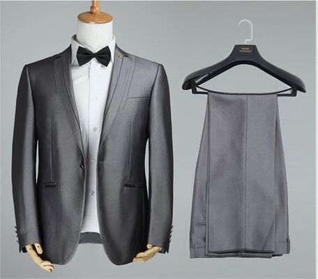 Slight Elasticity 465GSM  Glossy Fabric Metal Wire TR Fabric For Suit