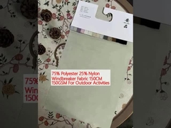 75% Polyester 25% Nylon Kain Windbreaker 150CM 150GSM Untuk kegiatan di luar ruangan